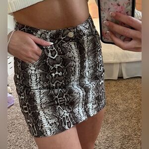 Topshop Moto snakeskin mini skirt